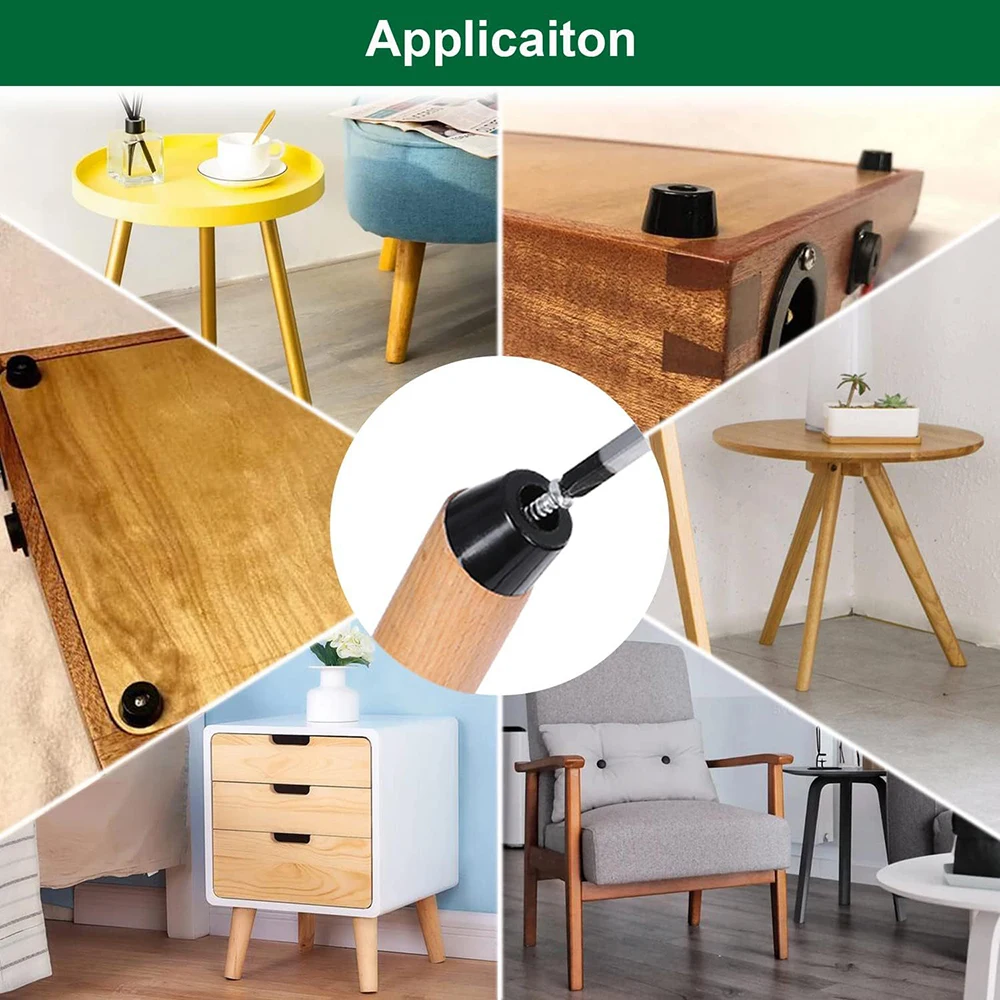 8/40PCS Rubber Furniture Legs Pads Black Round Table Bumpers Non-slip Floor Protectors For Tables Chairs Furniture Gaskets - Image 5