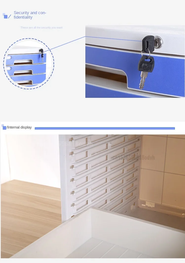 Lockable Desktop File Cabinet, Two-Layer Multi-Drawer Storage Box, Thick Office Document Organizer, Secure Desk Accessory - Image 4
