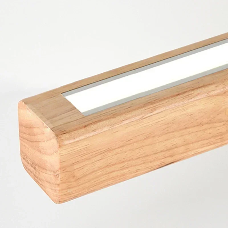 Modern LED Pendant Light wood Long Strip dining table lamp suspension Chandelier for living dining room kitchen lighting fixture - Image 5
