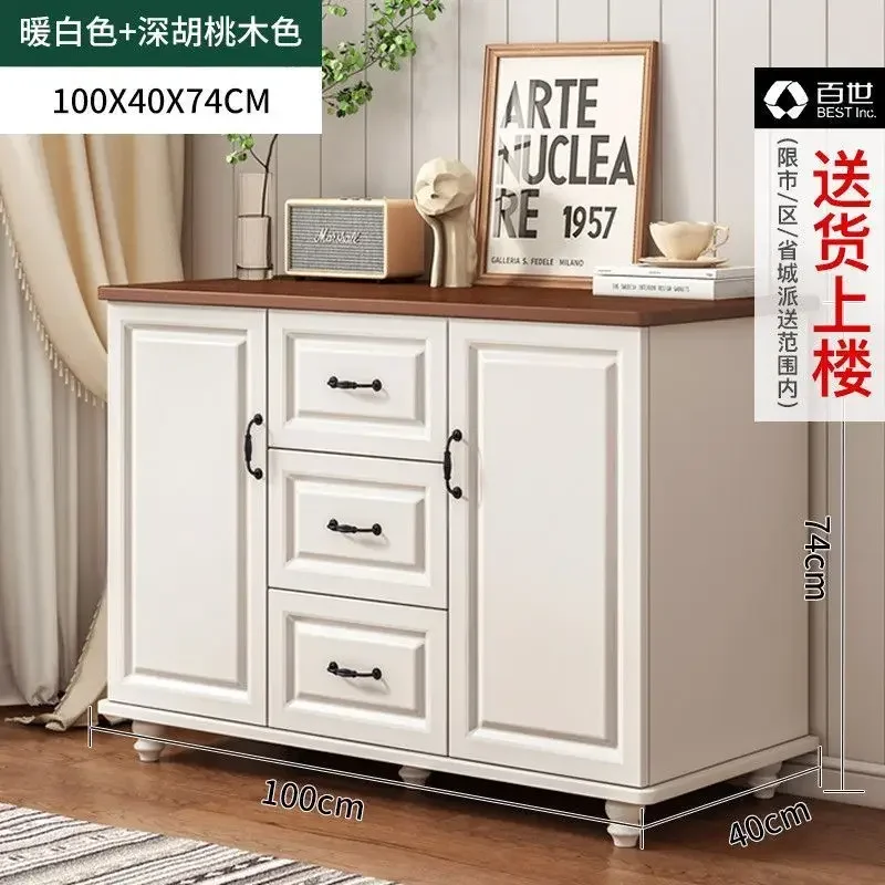 American Livingroom Set of 2 Storage Cabinet Sideboard with Wood Doors Accent Rattan Cabinet Buffet Bar Boho Console Credenza - Image 6