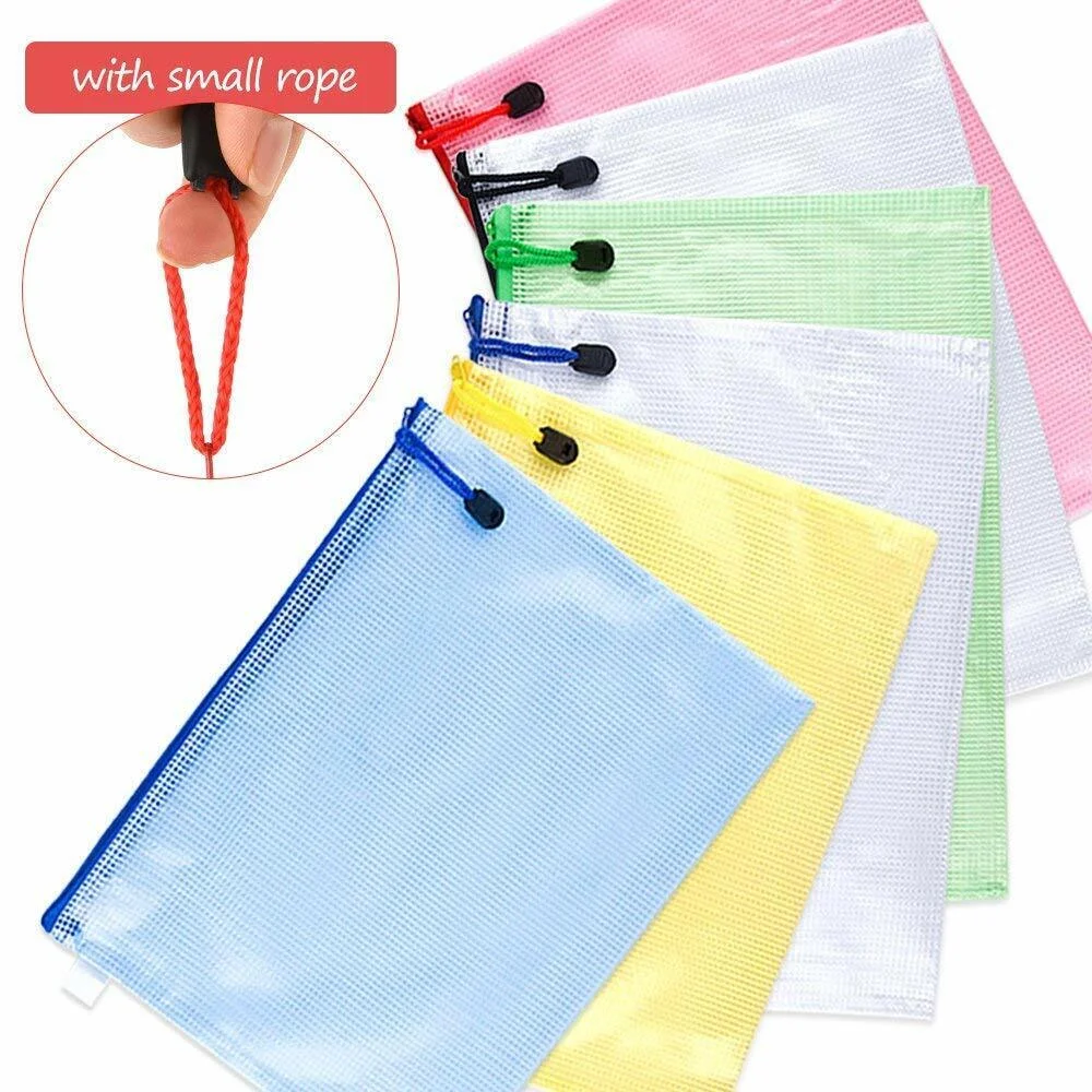 Mesh Zipper Pouch Zipper Bags A3/4/5/6 Waterproof Pvc Document Bag for Puzzle File Stationery Organizing Storage File Folders - Image 5