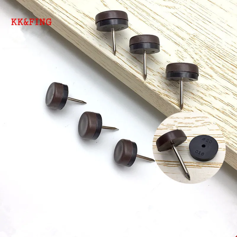 20 PCS Chair Table Furniture Leg Bottom Feet Glides Skid Tile plastic Pad Floor Nail Wood Floor Protector Noise Killer Nail