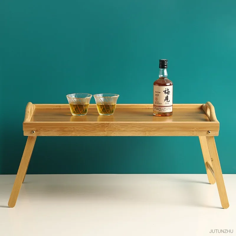 50x30x25cm Portable Natural Bamboo Bed Tray Breakfast Laptop Desk Reading Gaming Desk Folding Table Useful Simple Kitchen Tool - Image 3