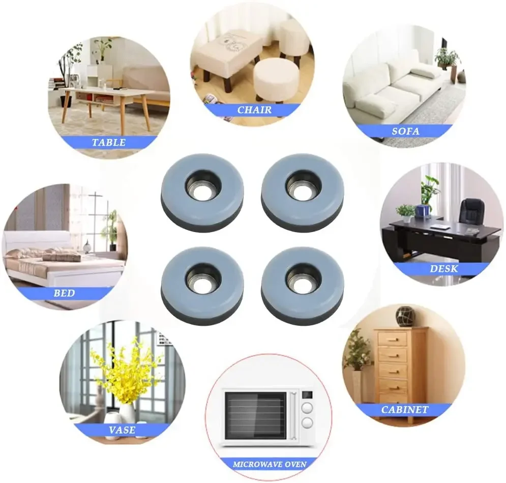 8pcs Furniture Sliders Pads Reusable Furniture Glides with Screws Table Chair Leg Mat Floor Protector for Carpet Tile Hardwood - Image 4