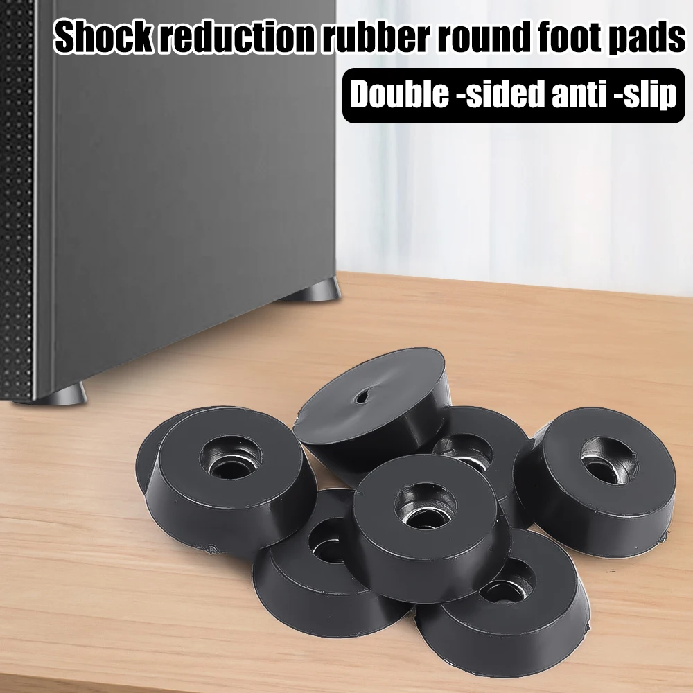 8/40PCS Rubber Furniture Legs Pads Black Round Table Bumpers Non-slip Floor Protectors For Tables Chairs Furniture Gaskets - Image 2