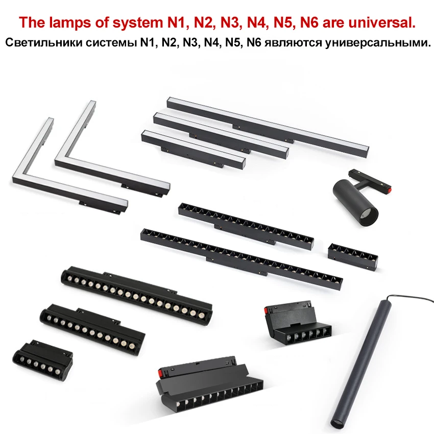 N1 Modern Surface mounted Track Lights led Lamps Magnetic Rail Ceiling System Living room Track Lighting Spot Rail Spotlight - Image 2