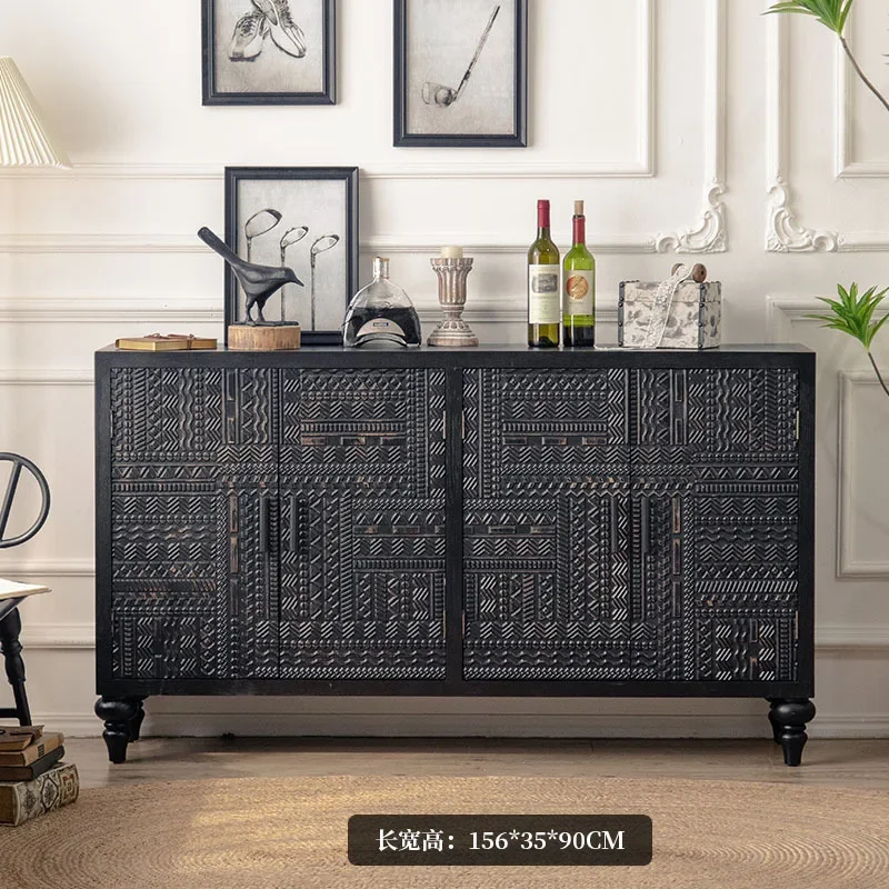 Open Buffet Solid Wood Sideboards Living Room Dresser Closets Luxury Display Cabinet Entrance Credenza Dining Room Furniture - Image 5