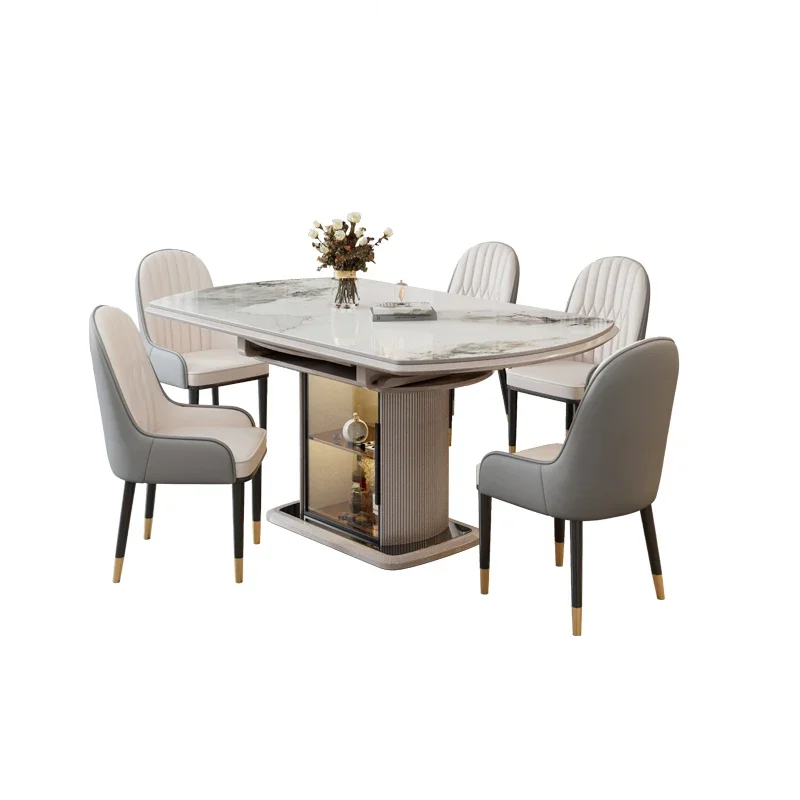 Round Dinning Table Modern Kitchen Mini Cafe Wooden Dining Tables Sets Luxury High Small Coffee Ceramic Sliding Coffe Study Bar - Image 3