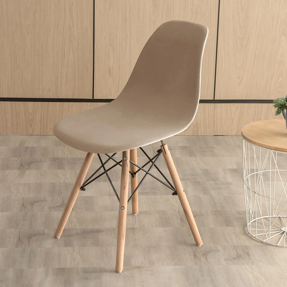 Solid Color Velvet Chair Cover Spandex Back Seat Cover Living Room Office Bar Banquet Decoration Furniture Protective Cover - Image 3