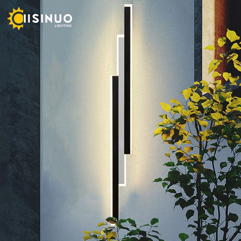 Outdoor Wall Lantern Waterproof Garden Light LED Long Lighting Fixtures Aluminum Villa Porch Garage Sconces 110V 220V Luminaires