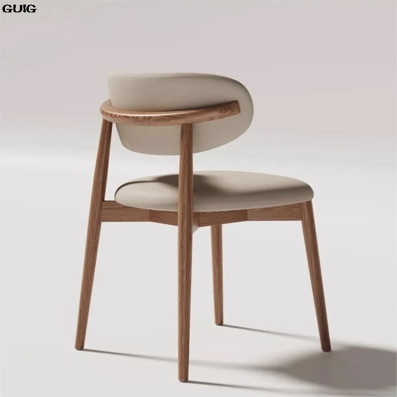 GUIG Cream Style Solid Wood Dining Chair Hotel Designer Chair Home Casual Dining Chair Modern Simple Stool Hot New - Image 3