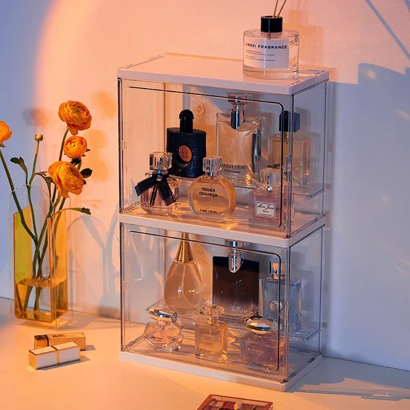 Perfume Storage Box Dustproof Acrylic Display Cabinet Light Luxury Simple Dressing Table Cosmetic Desktop Organizer - Image 4