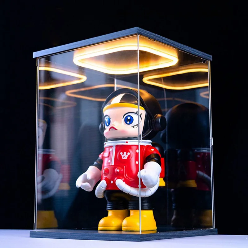 Ring LED Light Acrylic Display Case with Door for Action Figure, Assemble Dust Storage Box for Collections, Car Model Showcase - Image 3