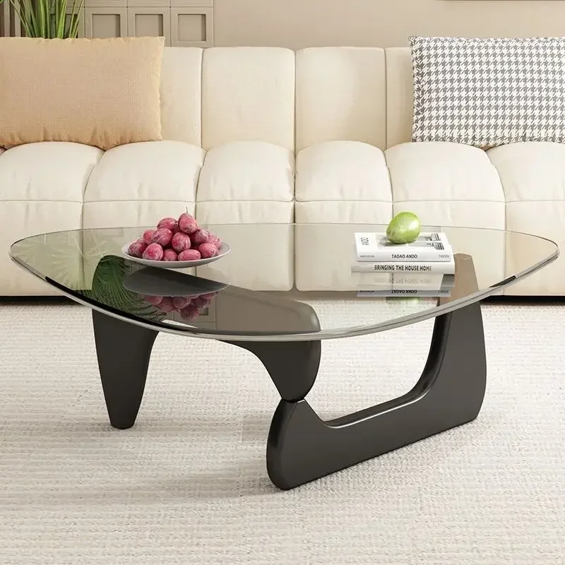 Nordic Living Room Home Simple Light Luxury Creative Special-shaped Transparent Solid Wood Glass Small Tea Table - Image 3