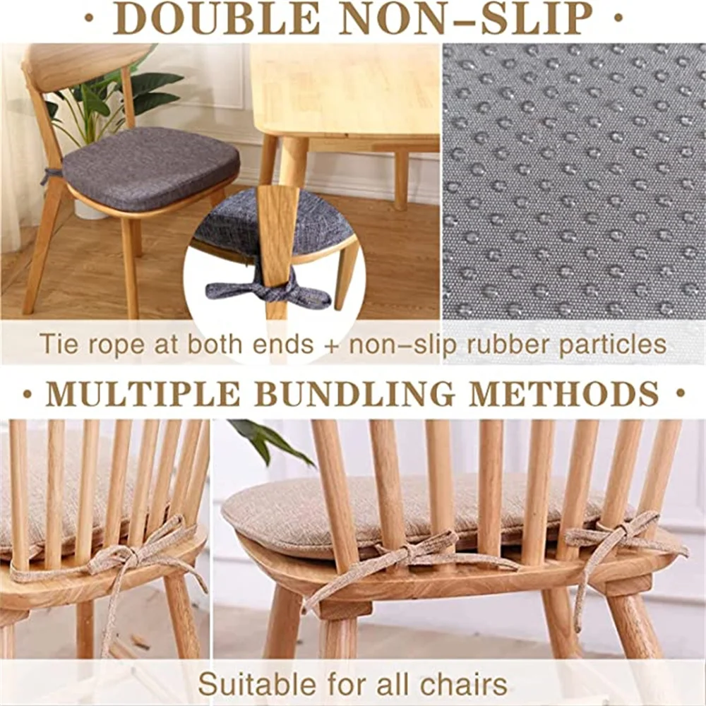 Chair Pads Non-Slip Seat Cushions Soft Chair Pad with Ties Horseshoe Seat Cushion For Dining Room/Office/Hotel/Garden Chairs - Image 6
