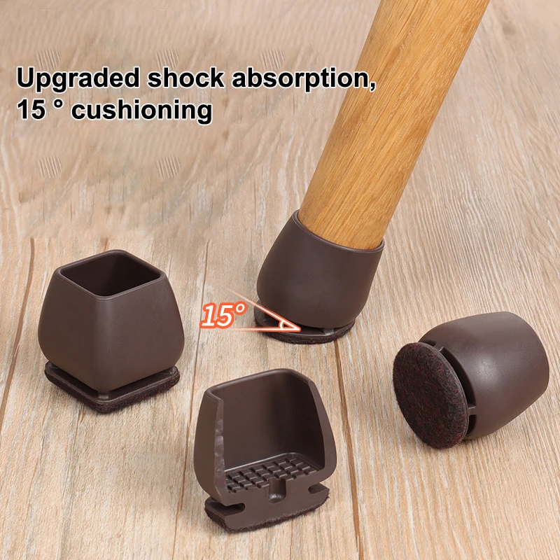 8PCS Chair Foot Cover Diagonal Leg Floor Protectors with Thick Wrap Felt Pads Silicone Furniture Table Feet Protect Floors - Image 2