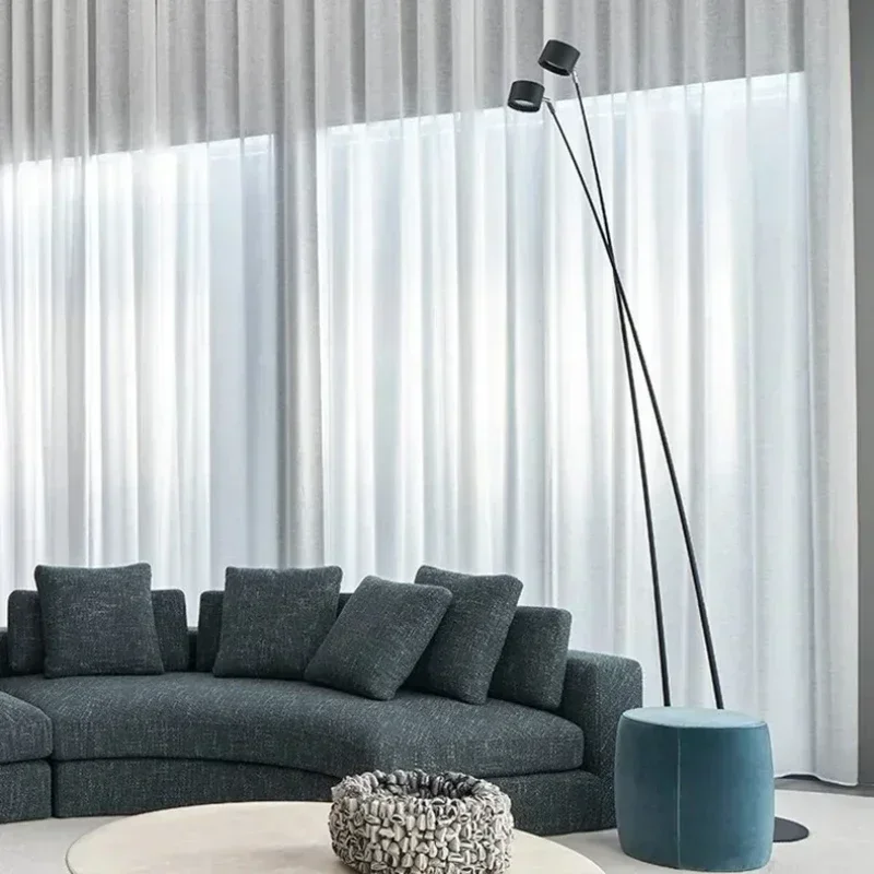 Nordic Home Decorations Floor Lamp Black Long Pole Salon Led Lights Living Corner Sofa Bedroom Bedside Standing Fishing Light - Image 2