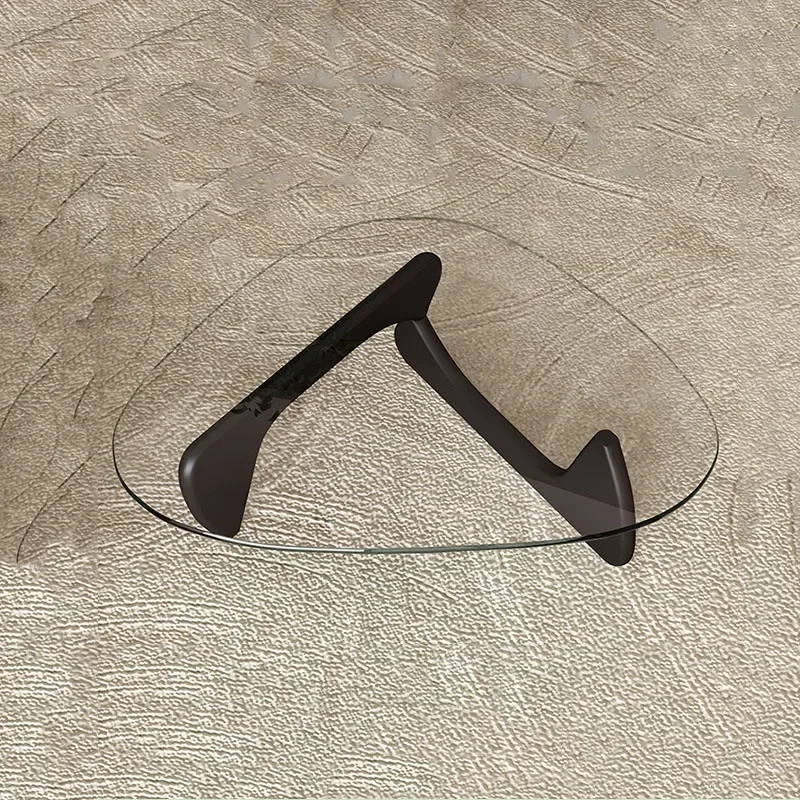 Large Tempered Glass Coffee Tables Irregular End Table Solid Wood Room Desks Interior Furnitures Decoration Multifunctions - Image 4