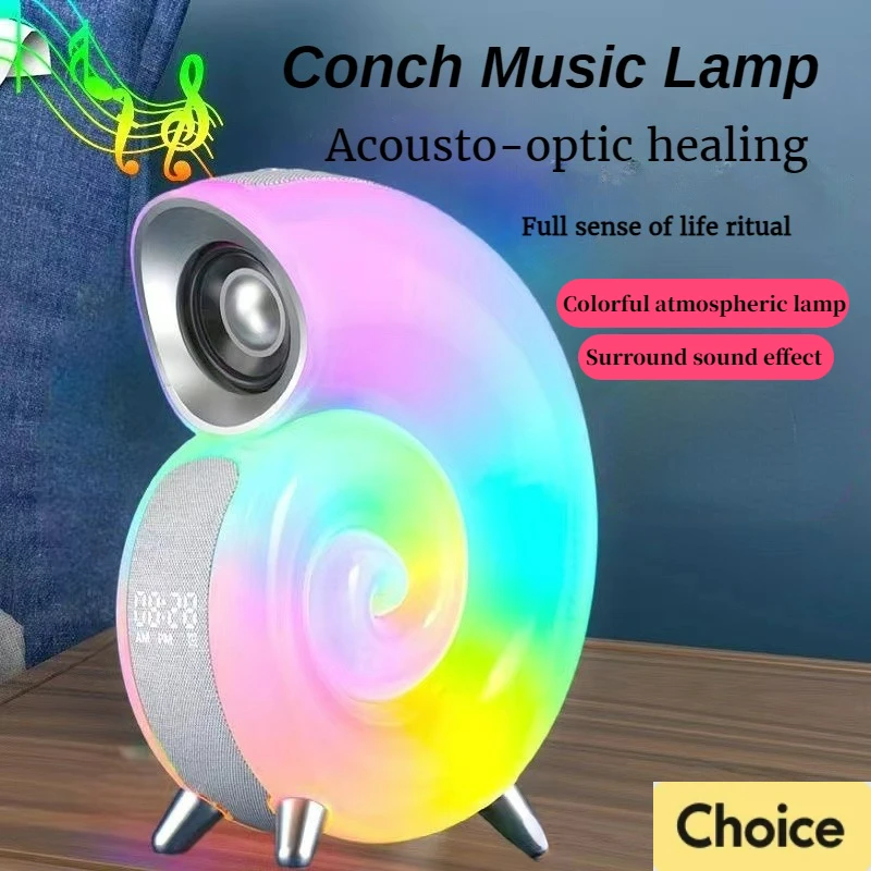 Wireless Bluetooth speaker with high-power subwoofer, speaker with color LED night light, desktop console, small laptop A