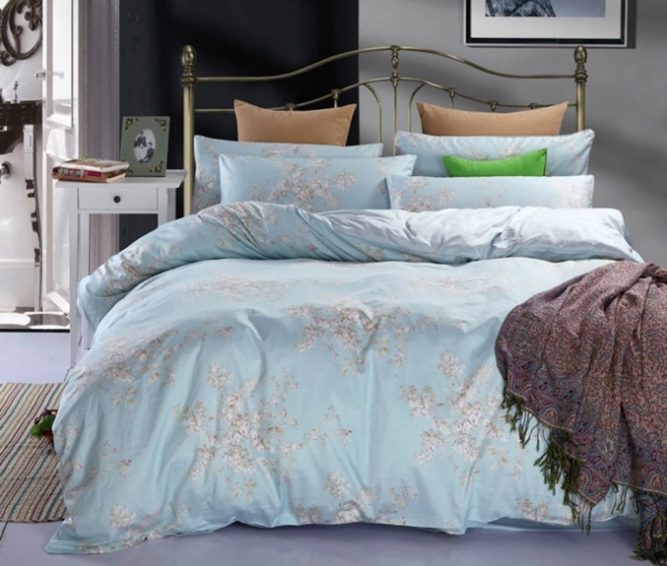 One Duvet Cover 600 TC 100% Egyptian Cotton AB Printed And Solid Colors Queen Size 230 x 250 Cm 1 Piece Customize - Image 6