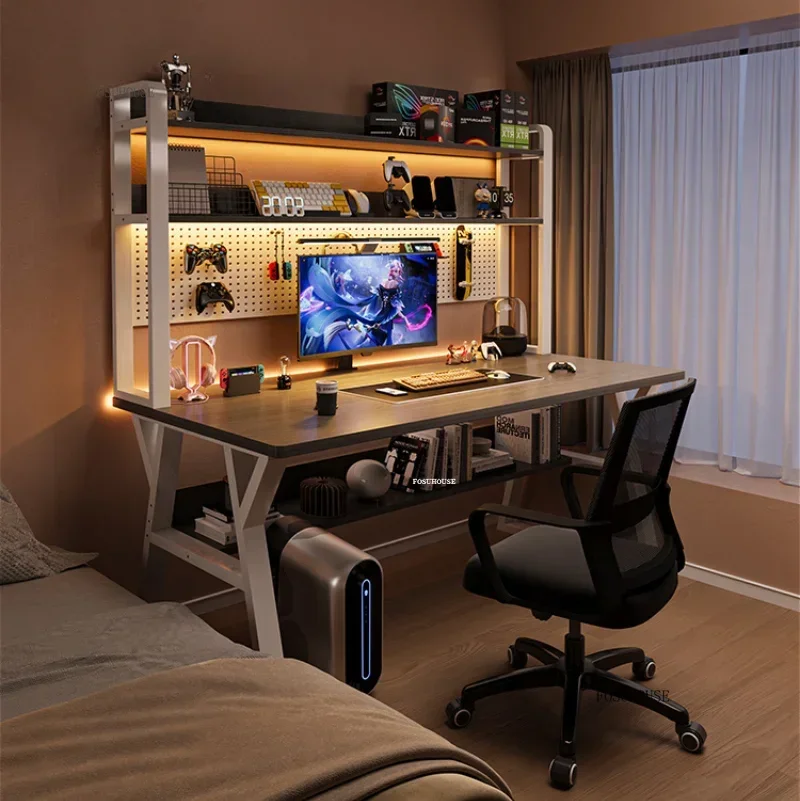 Nordic Desktop Computer Desks Creative Student Gaming Tables for Office Furniture Home Bedroom Study Desk Bookshelf Integrated - Image 2
