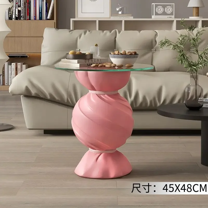 Cream Coffee Table Living Room Floor Decorations Creative Candy Table Sofa Side Coffee Table Glass Tray Storage Decorative Gifts