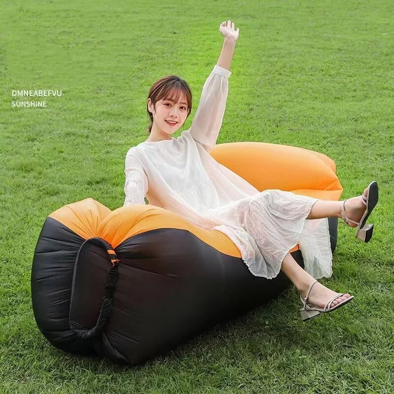 2024Trend Outdoor Products Fast Inflatable Air Sofa Bed Good Quality Sleeping Bag Inflatable Air Bag Lazy bag Beach Sofa240*70cm - Image 2