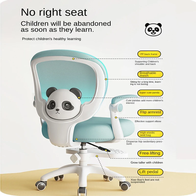 Children's Study Chair to Correct Sitting Posture of Primary School Students can Lift the Seat HomeBackrest Desk Writing Chair - Image 2