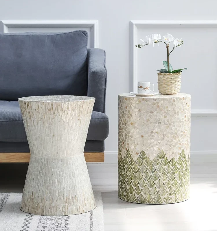 Shell tea table, Nordic home, balcony, table, living room, sofa corner, French luxury stool,center table for living room