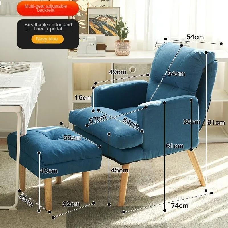 Living room lounge chair computer chair home study office chair bedroom armchair folding single person sofa chair vanity chair - Image 4