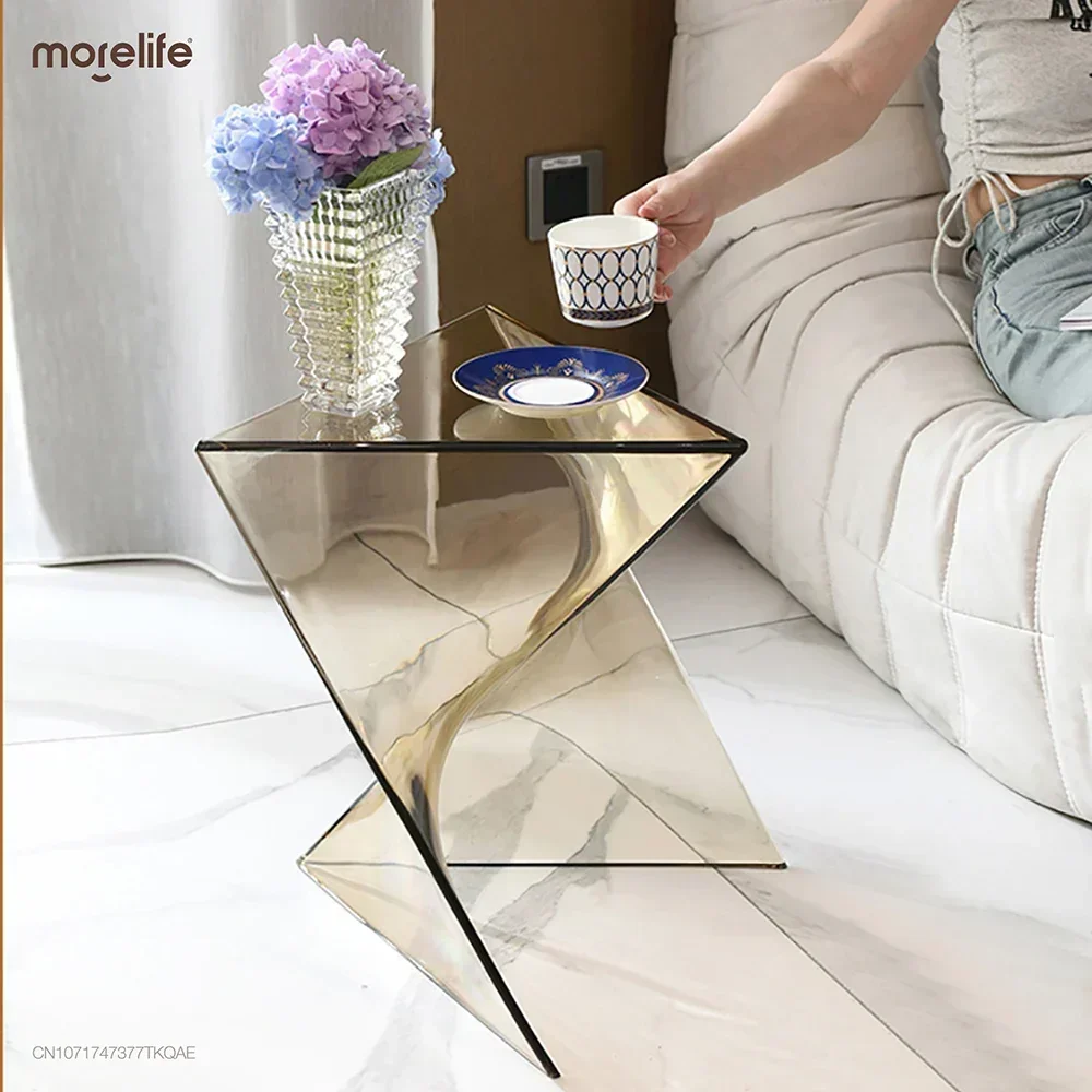 Nordic Acrylic Amber Color Coffee Table Living Room Transparent Side Table Creative Geometric Bedside Tables Furniture YX01+ - Image 3