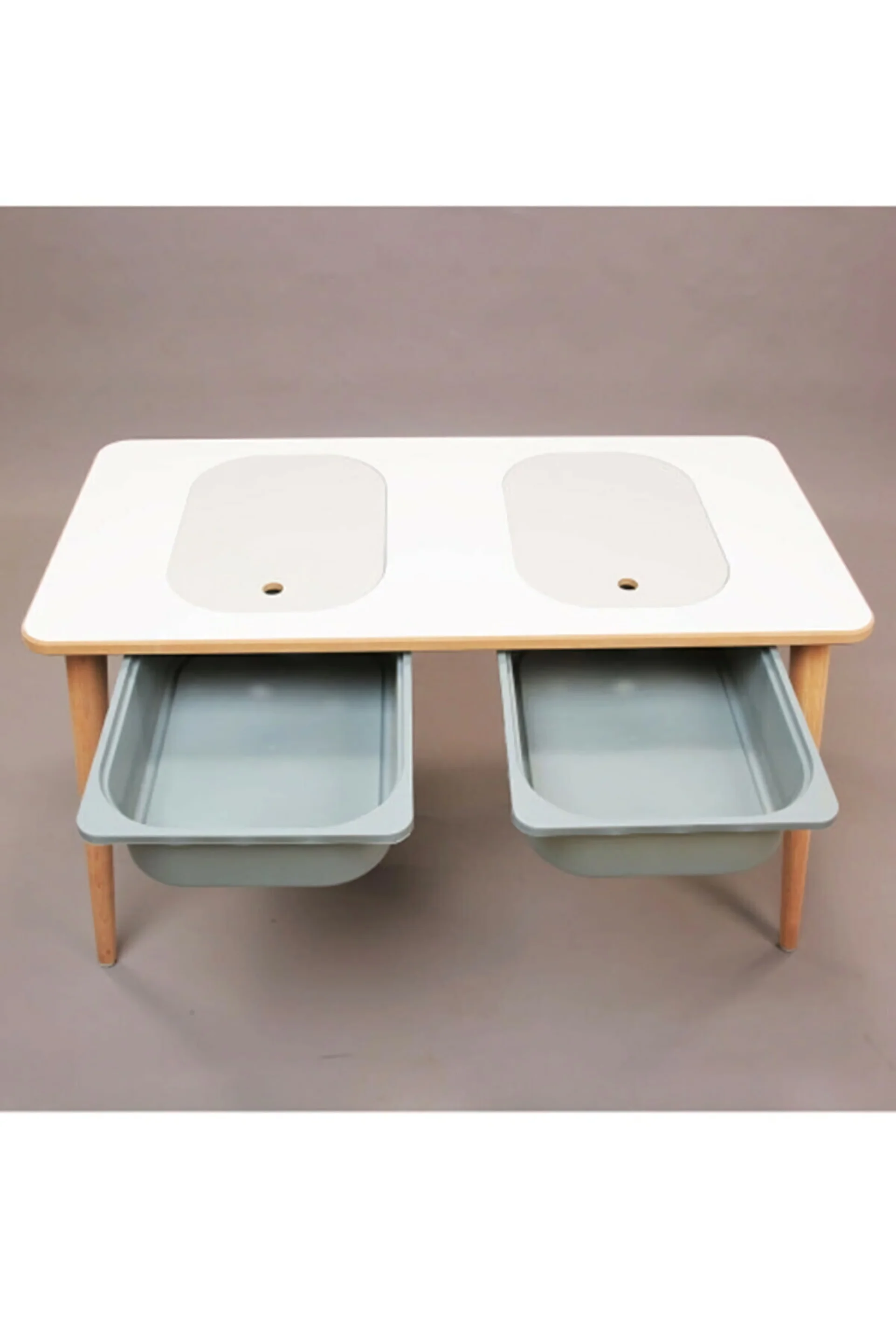 Activity Child Play Board & 2 Pcs Stool Plastic Drawer MDF Structure, Tree Feet Kids Room Desk - Image 5