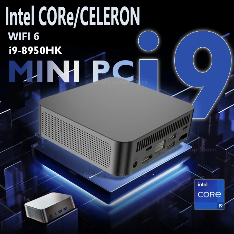 Mini PC Intel Core i9 8950HK Celeron N5095A Pocket Computer Windows 11 16GB Type-C 4K Gamer Desktop PC WiFi 6 Gaming Computer