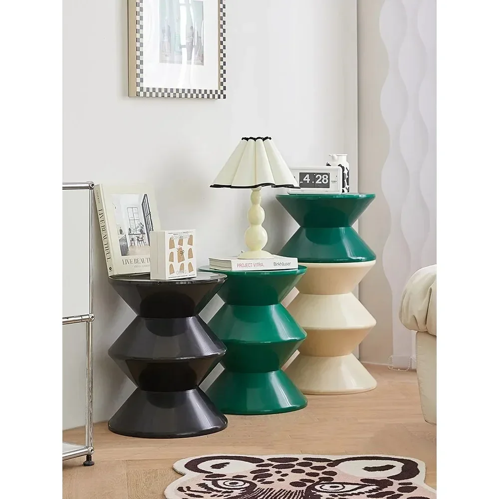 Round Coffee Table Plastic Nordic Home Furniture Living Room Sofa Side Tables Hallway Shoes Stool Balcony Small Desk Nightstands - Image 3