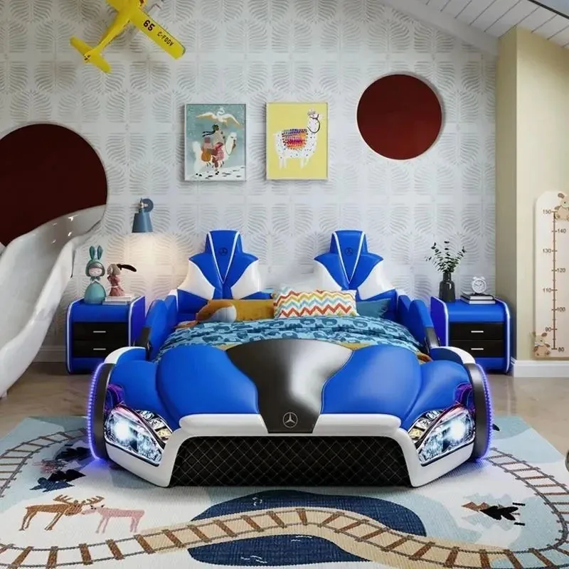 Car Shaped Bed Toddler Boy Kids Fashionable Apartment Confortable Student Bed High Quality letto matrimoniale hotel furniture
