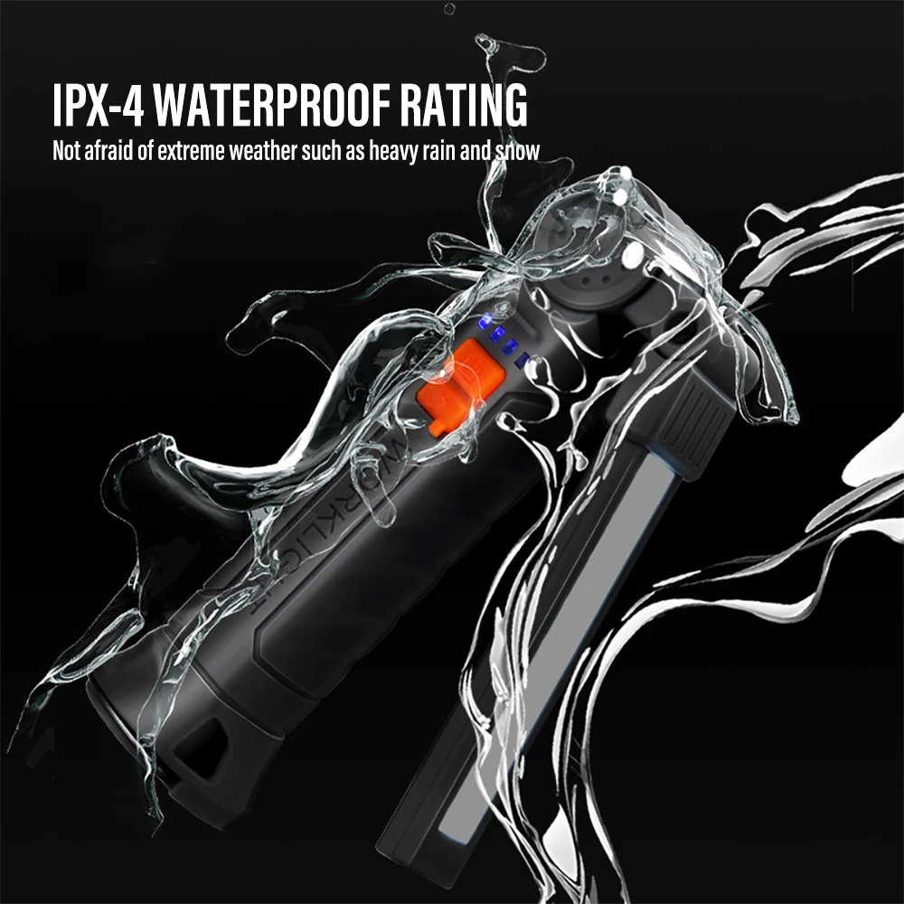 Rechargeable Camping LED Flashlight Work Light with Magnet and Hook IP64 Waterproof 5 Lighting Modes Suitable for Night Work - Image 4