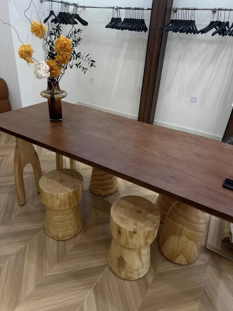 Designer Personality Tree Fork Dining Table Solid Wood Coffee Table Office Retro Style Kitchen Mesa De Cocina Home Furniture - Image 2