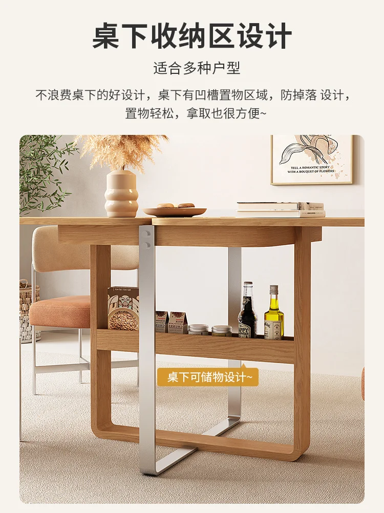 Japanese Folding Dining Table and Chair Combination, Nordic Modern Simple Home Wood Style Multi-functional Dining Table - Image 5