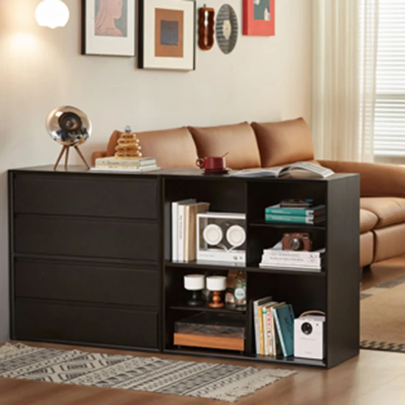 Stationery Better Living Room Cabinet Black Wood Buffet File Living Room Cabinet Multifunctional Bookcases Schrank Furniture - Image 2