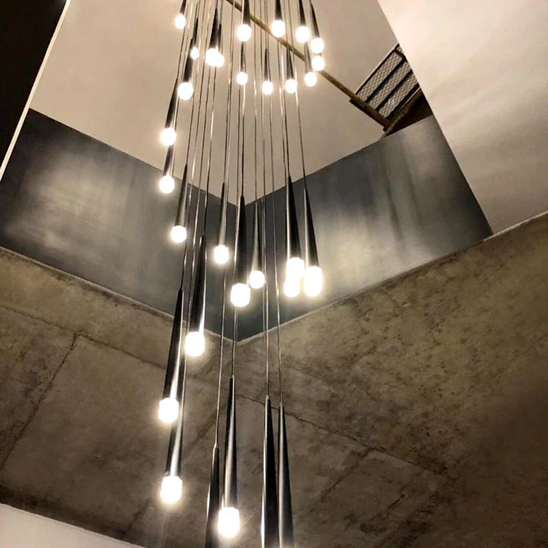 Modern ring stairs led lights pendant light lamps for living room led Chandeliers for dining room hanging light indoor lighting - Image 2