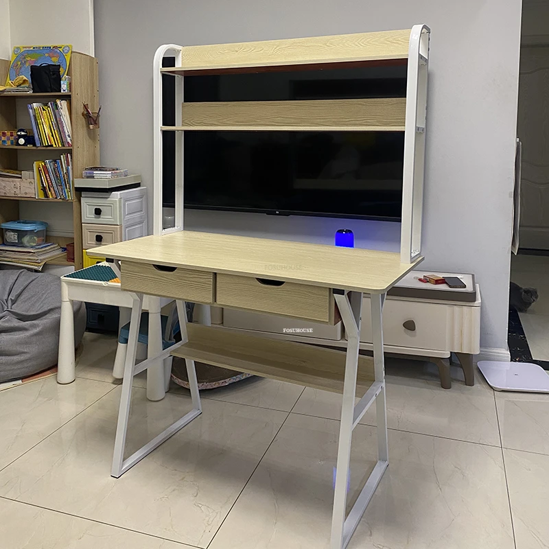 Modern Desktop Computer Desks Bookshelf Integrated Home Study Office Desk with Drawer Student Gaming tables Office Furniture GM - Image 6