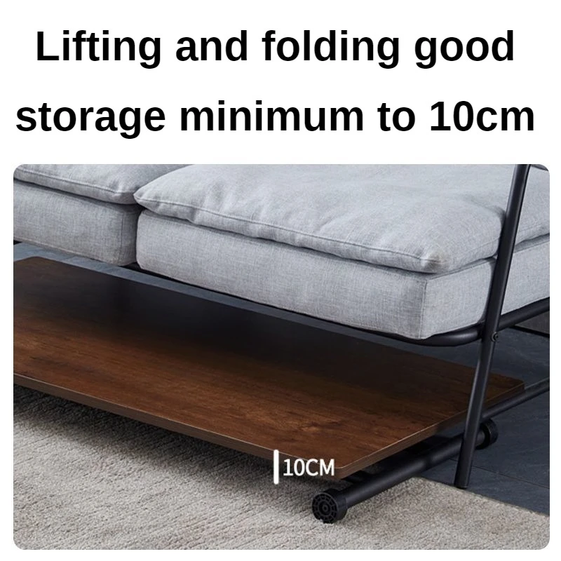 Extendable Dining Tables Metal Lift Top Table Foldable Desk Modern Tables for Kitchen Rectangular Multifunction Home Furniture - Image 4