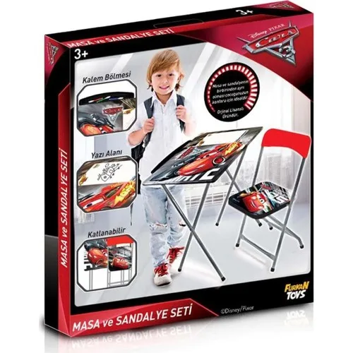 Furkan Toys Cars Licensed Table Chair Set-with Writing Board & Pencil - Image 2